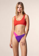 Bikini Donna Me Fui Top con Slip Americano Fisso Color Block 0503RD