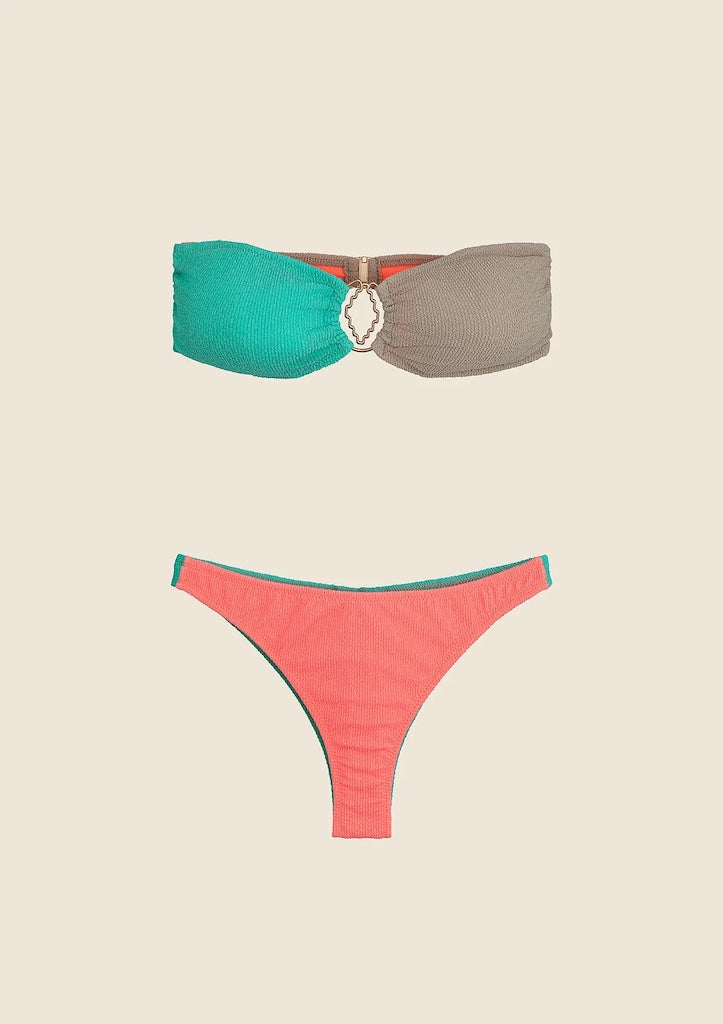Bikini Donna Me Fui Fascia con Slip Fisso Color Block 0501CR