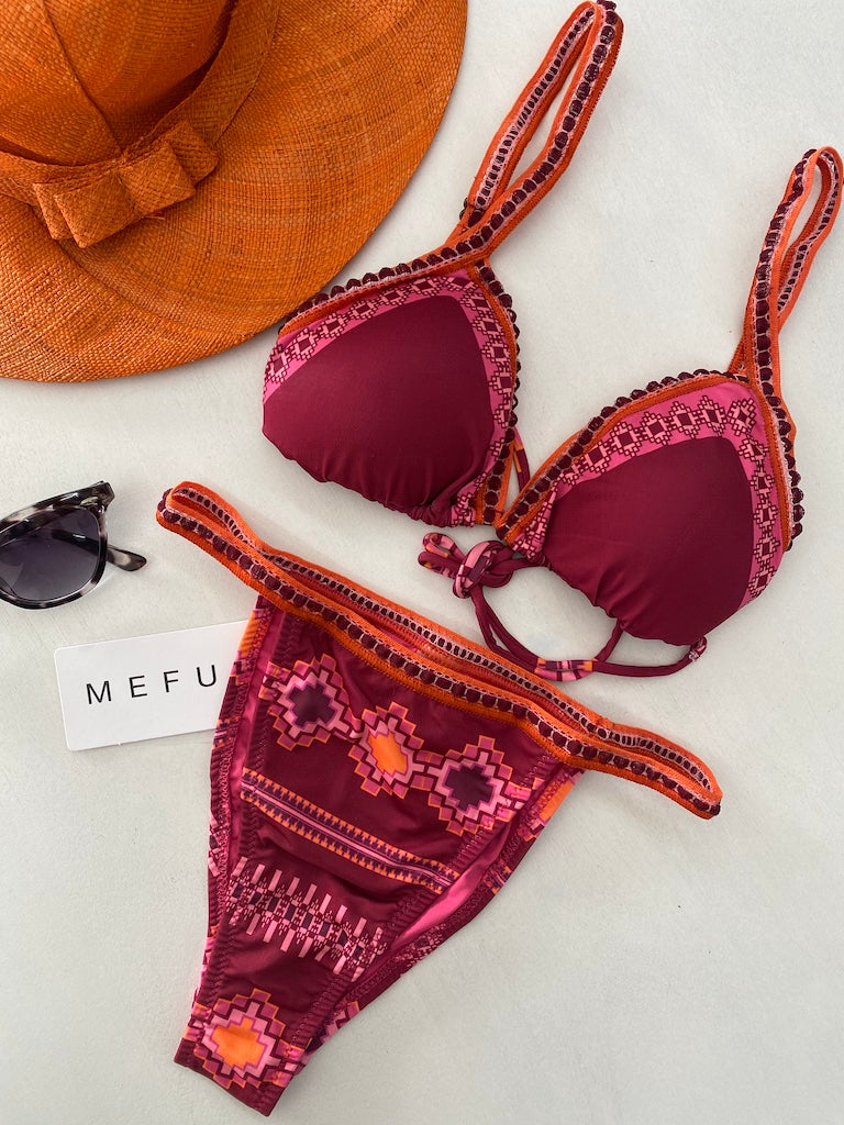 Bikini Donna Me Fui Triangolo con Slip Regolabile Fantasia 0600X27