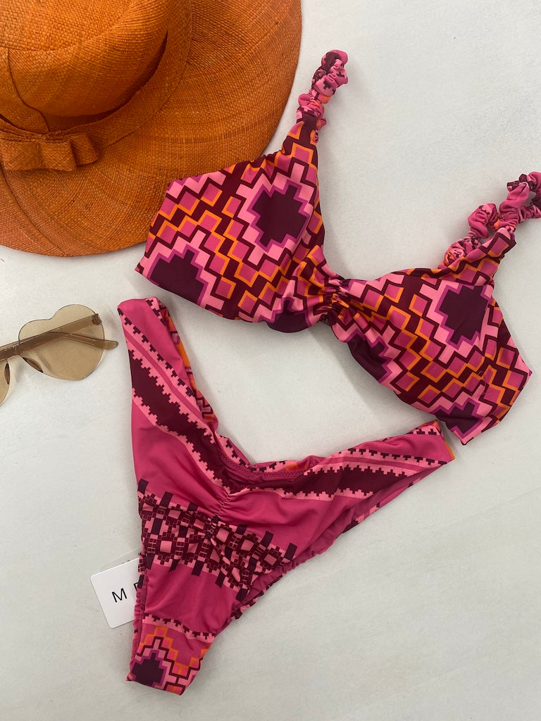 Bikini Donna Me Fui Top Con Slip Americano Fisso Fantasia 0631X30