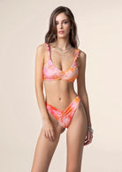 Bikini Donna Me Fui Top Con Slip Americano Fisso Fantasia 0741X32