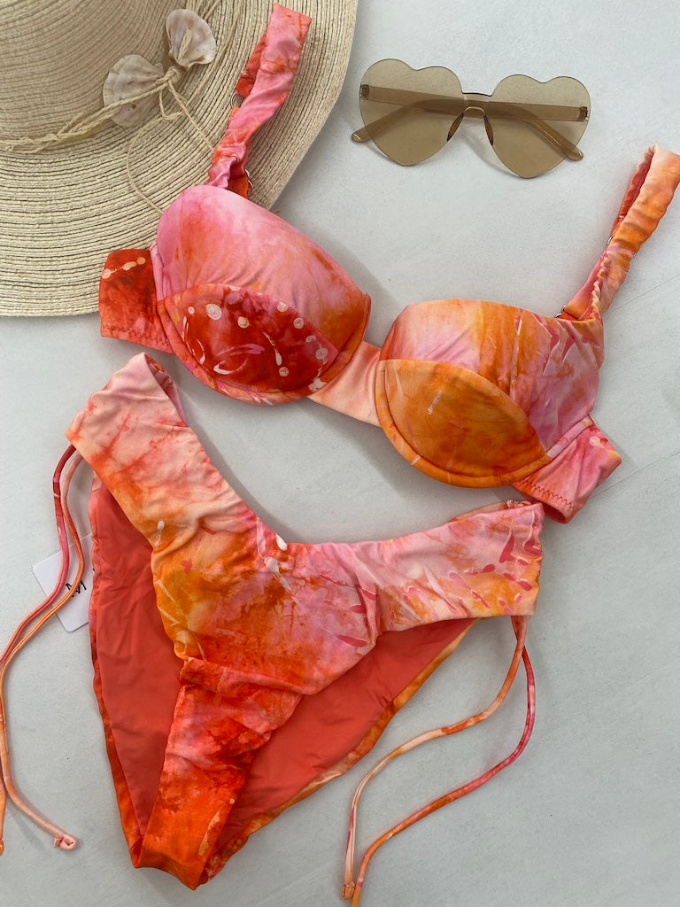 Bikini Donna Me Fui Reggiseno con Ferretto e Slip Americano Coprente Fantasia 0751X32