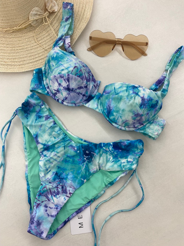 Bikini Donna Me Fui Reggiseno con Ferretto e Slip Americano Coprente Fantasia 0751X31