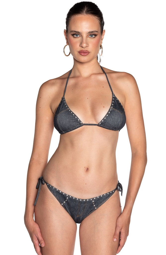 Bikini Triangolo Jeans Borchie Pin Up Stars
