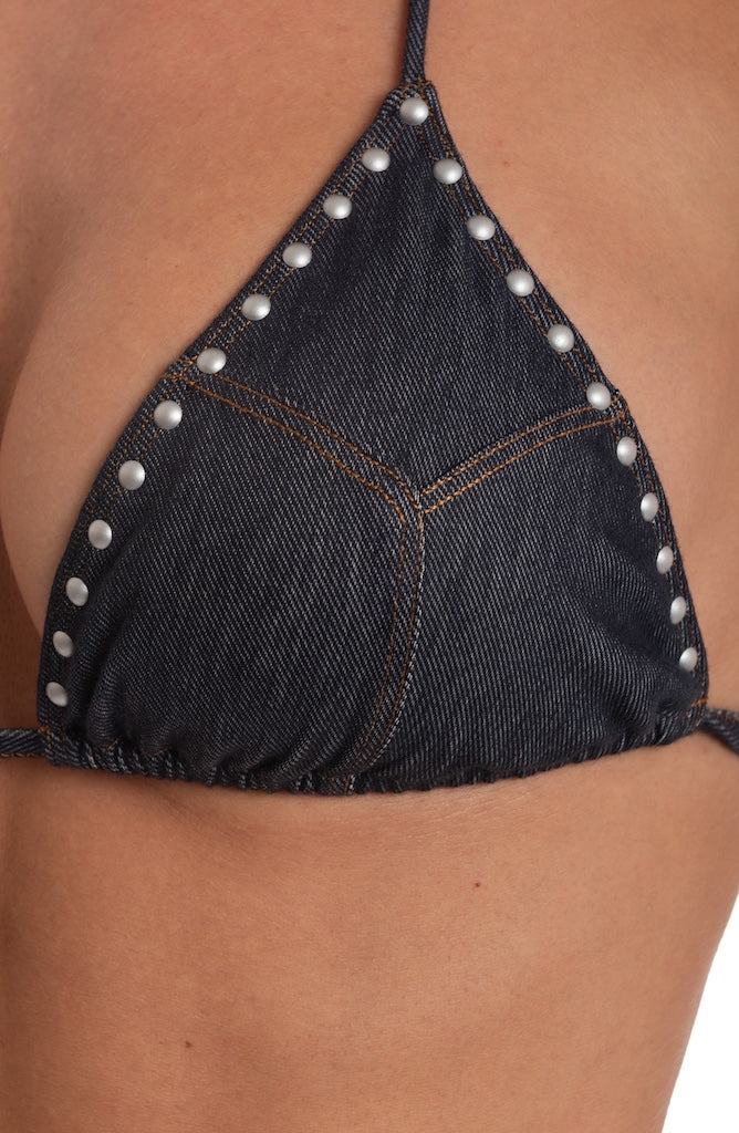 Bikini Triangolo Jeans Borchie Pin Up Stars