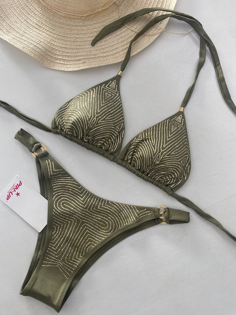 Bikini Triangolo Strass Tribale Pin Up Stars