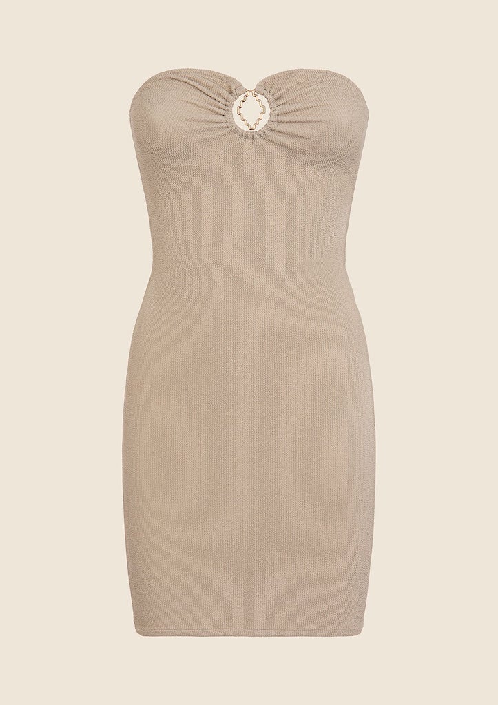 Vestito Corto Me Fui Beige 0509BG