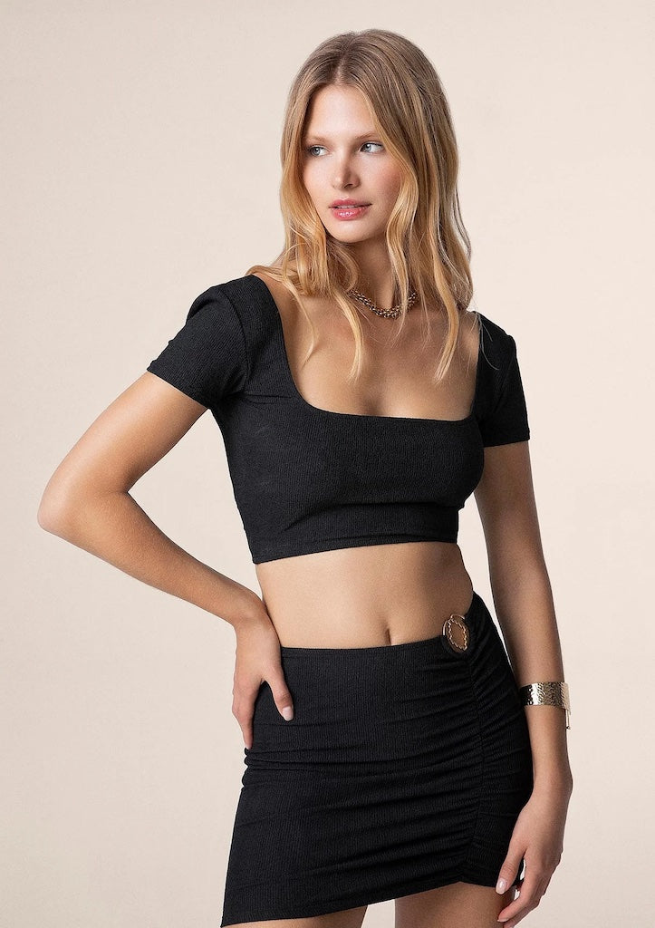 Crop Top Donna Me Fui Nero 0506BK
