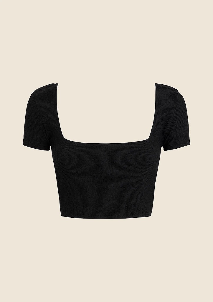 Crop Top Donna Me Fui Nero 0506BK