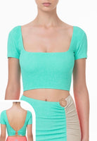Crop Top Donna Me Fui Verde Acqua 0506AQ