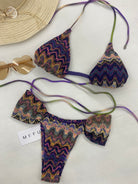 Bikini Donna Me Fui Triangolo Alto con Slip Fisso Fantasia 0411PR