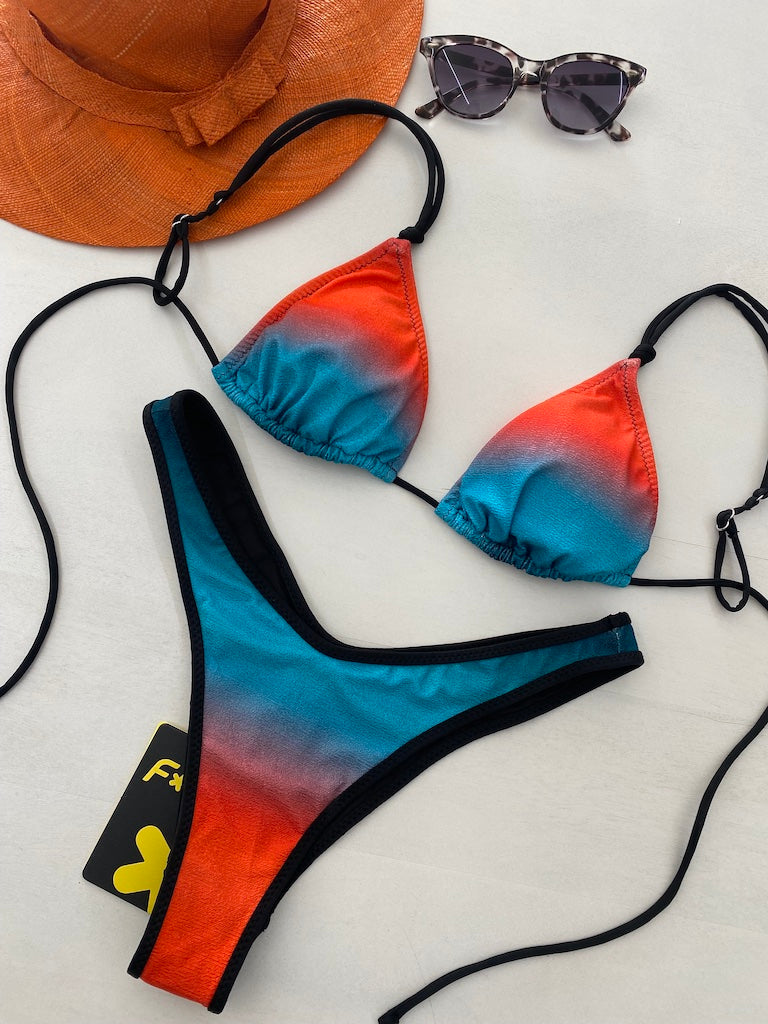 Bikini Donna F**K Triangolo con Slip Americano Fisso Fantasia 1100X48