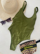 Costume Intero Donna Olimpionico 4Giveness a Coste Verde Militare 5237
