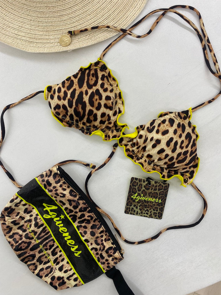 Triangolo Bikini Donna 4Giveness Sbambolato Fantasia Maculata 5221