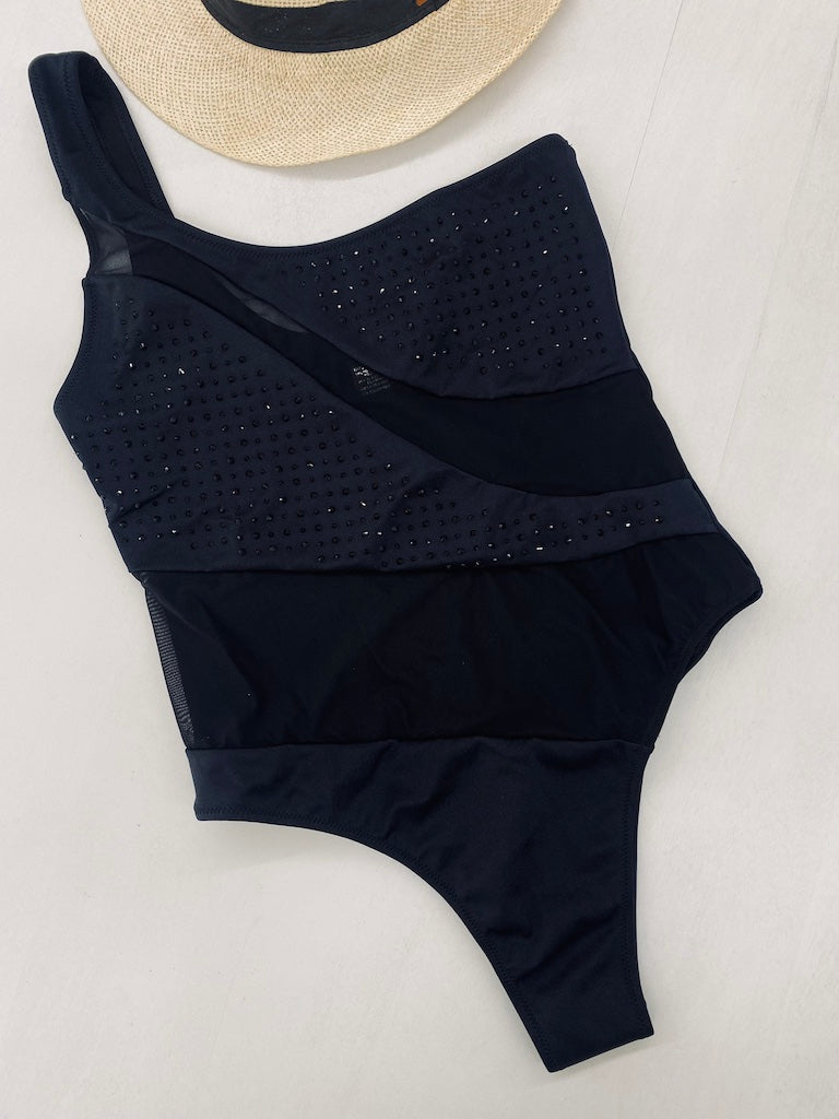 Costume Intero Donna 4Giveness Monospalla Tulle e Strass 4917