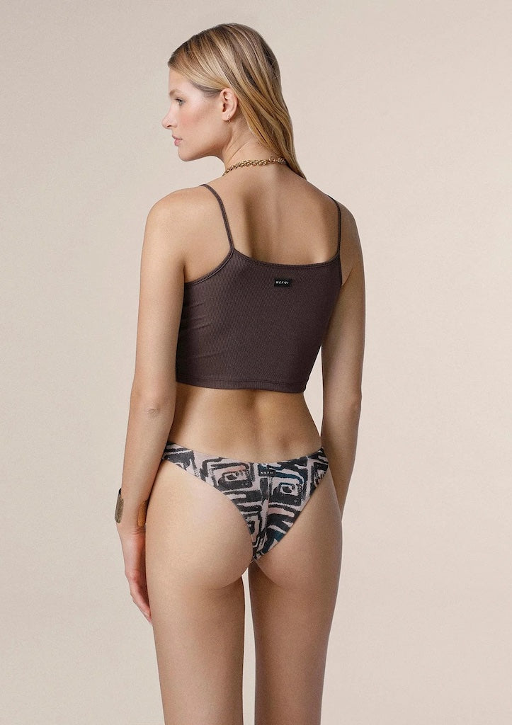 Top Canotta Donna Me Fui Marrone 0418BN