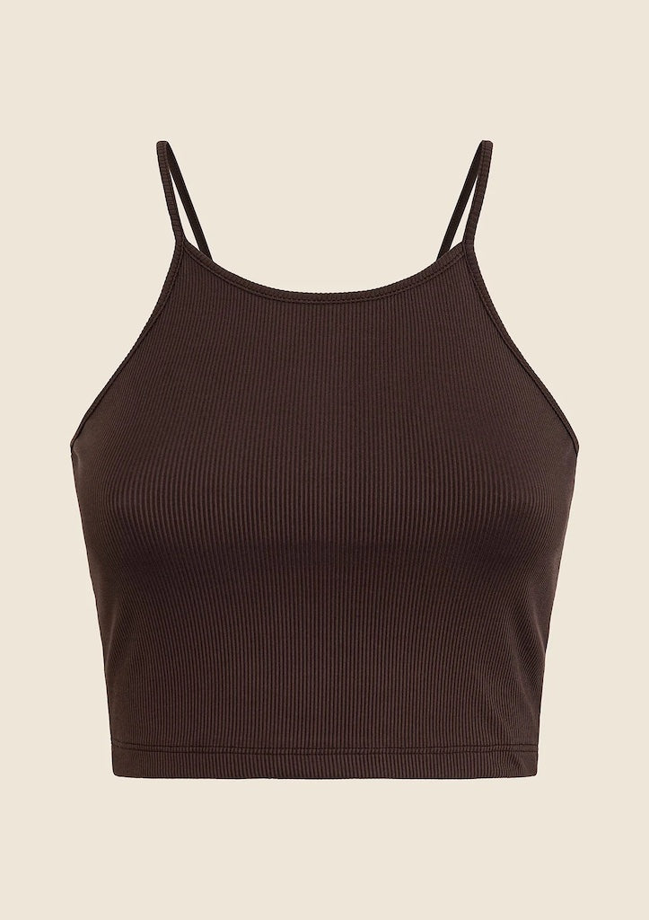 Top Canotta Donna Me Fui Marrone 0418BN