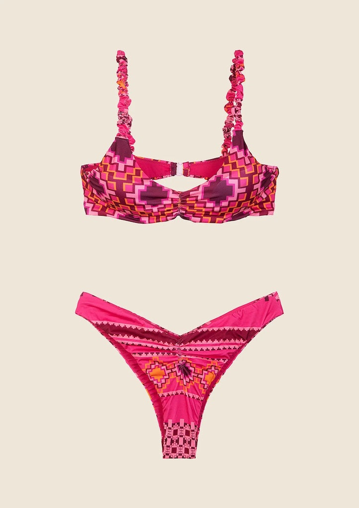 Bikini Donna Me Fui Top Con Slip Americano Fisso Fantasia 0631X30