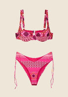 Bikini Donna Me Fui Reggiseno con Ferretto e Slip Americano Coprente Fantasia 0641X30