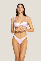 Bikini Donna 4Giveness Balconcino con Slip V Vertical Lines Rosa 5118
