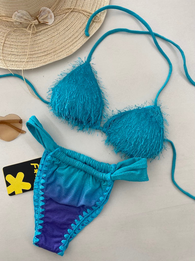 Bikini Donna F**K Triangolo con Slip Brasiliano Fisso Fantasia 1131X46