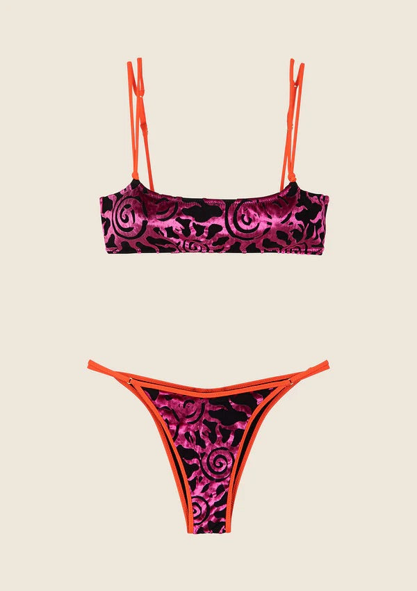 Bikini F**K Top con Slip Regolabile Fantasia 0802BK