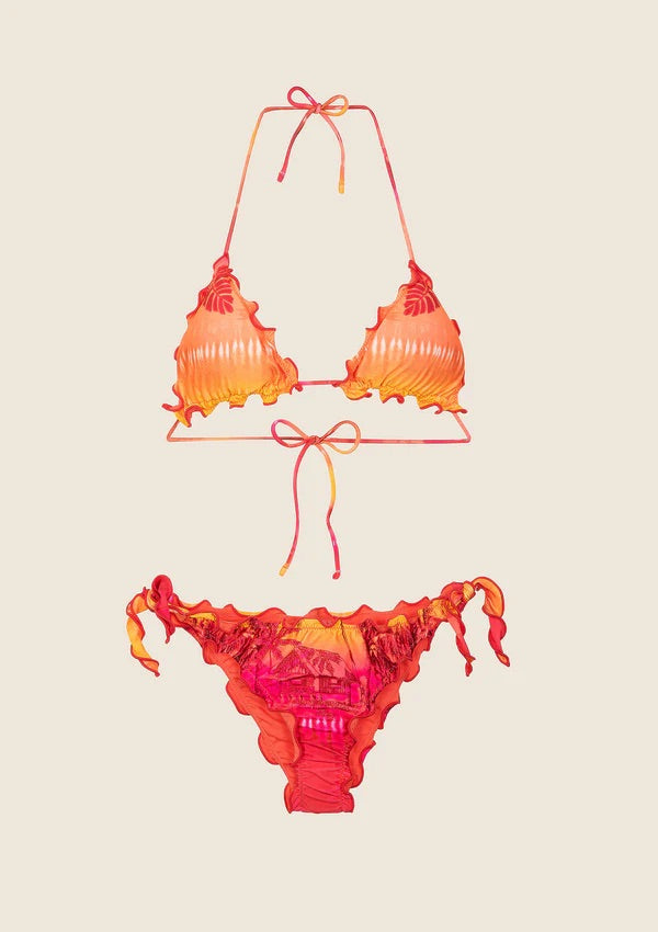 Bikini Donna F**K Triangolo con Slip Regolabile Fantasia 2210X17