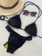 Bikini Donna F**K Triangolo con Slip Brasiliano Fisso Nero 1121-BK