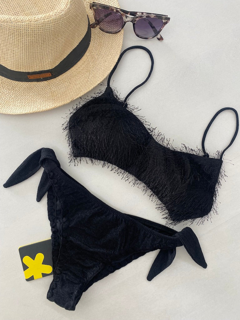 Bikini Donna F**K Top con Slip Regolabile Nero 1122-BK