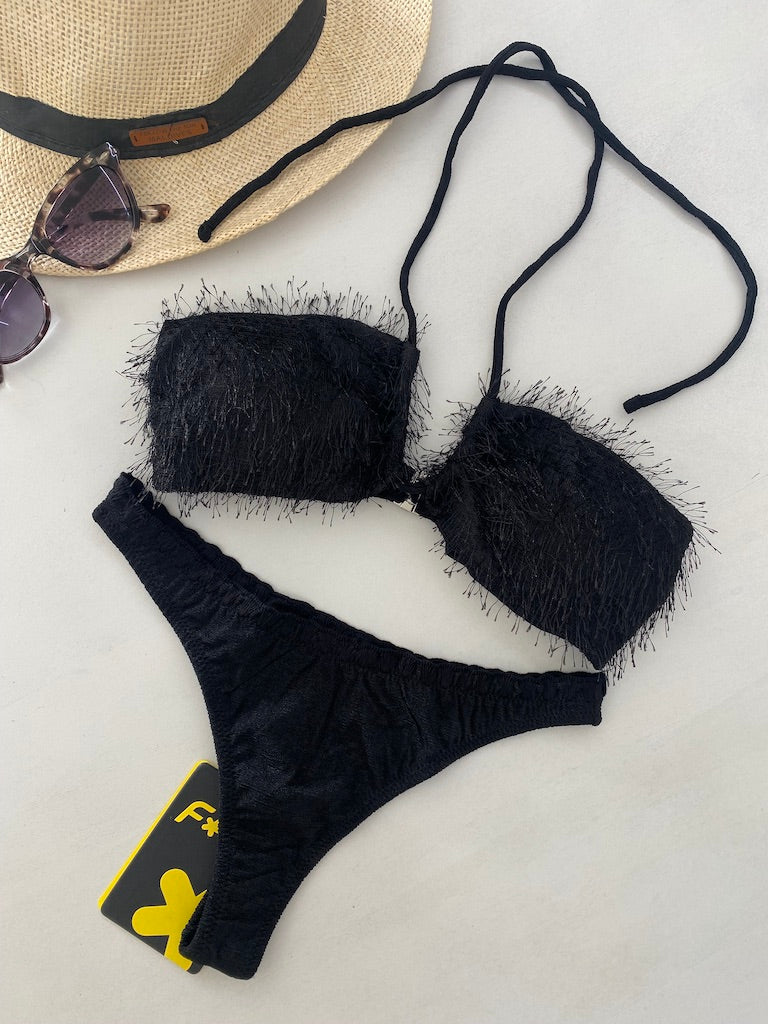 Bikini Donna F**K Fascia con Perizoma Nero 1123-BK