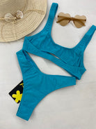 Bikini Donna F**K Top con Slip Vita Alta Turchese 1144TQ