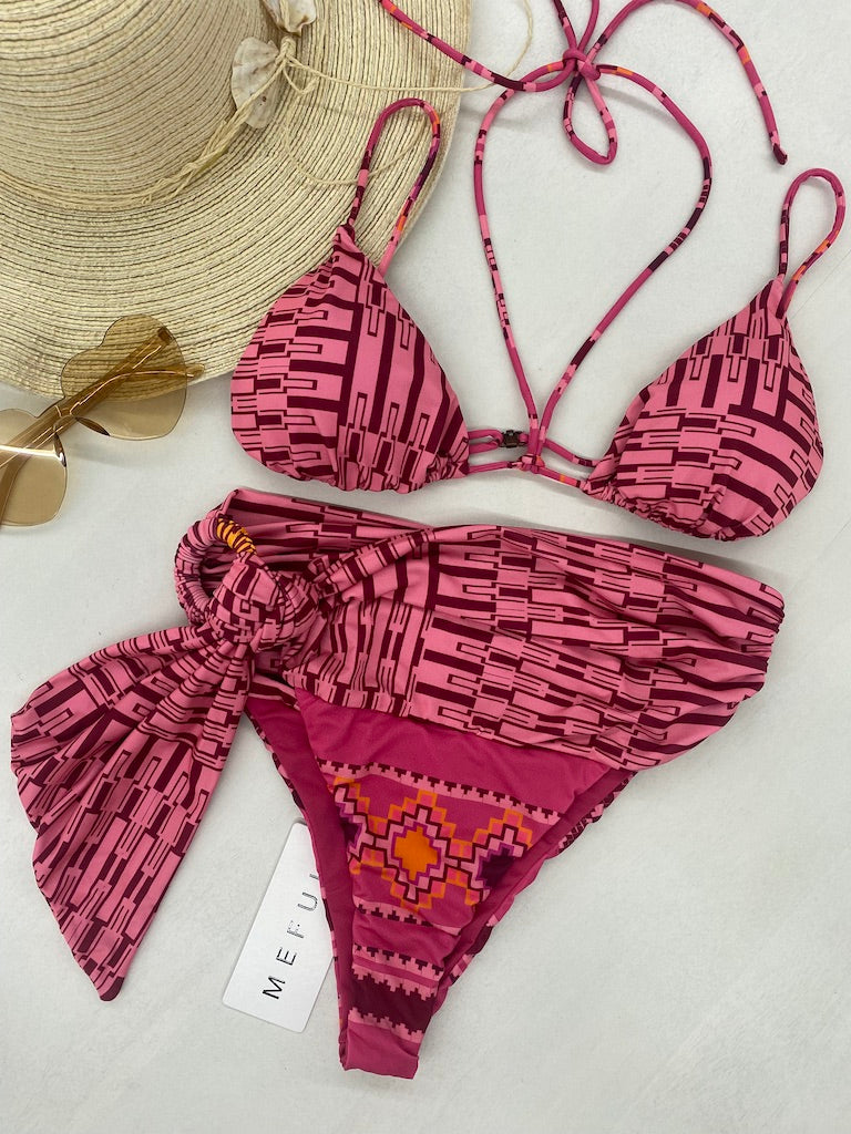 Bikini Donna Me Fui Triangolo con Slip Regolabile Fantasia 0620X30
