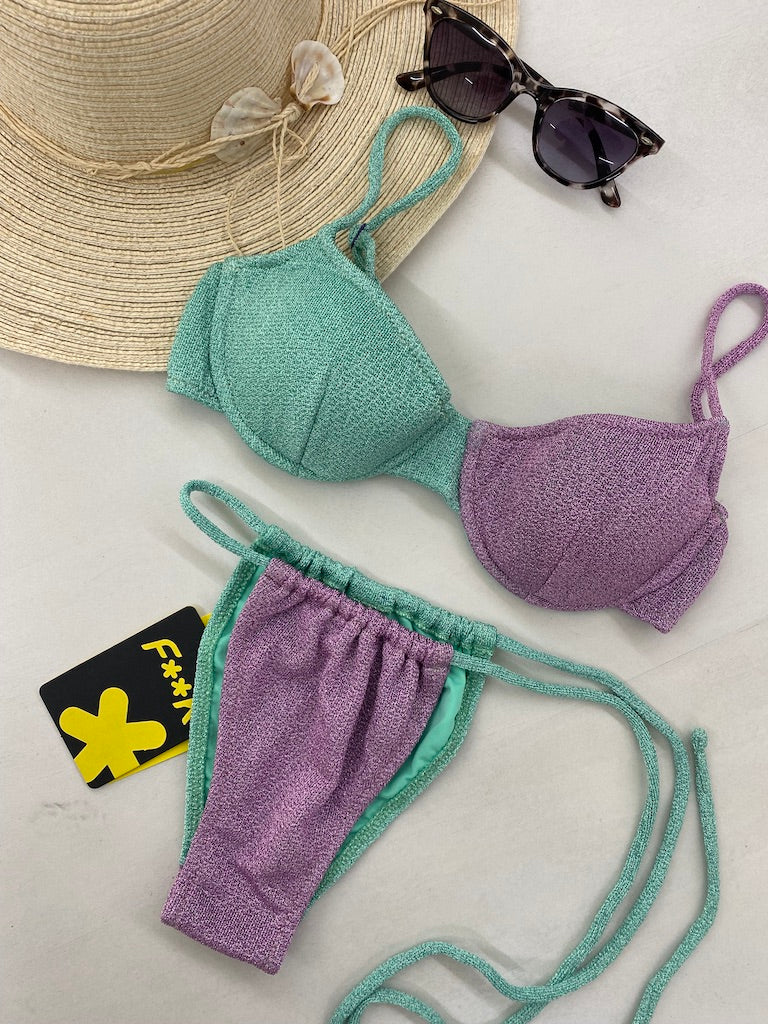 Bikini F**K Reggiseno con Ferretto e Slip Brasiliano Regolabile 0932LC