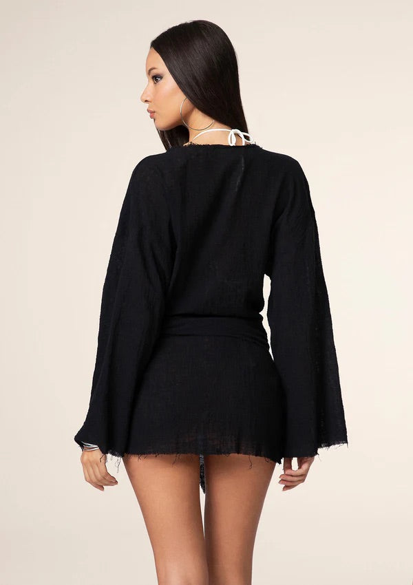 Caftano Corto Donna F**K Nero 0759BK
