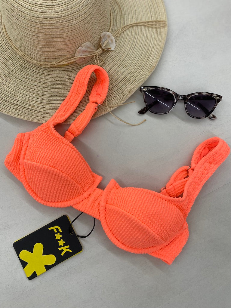 Reggiseno con Ferretto Donna F**K Corallo Fluo 1202FC
