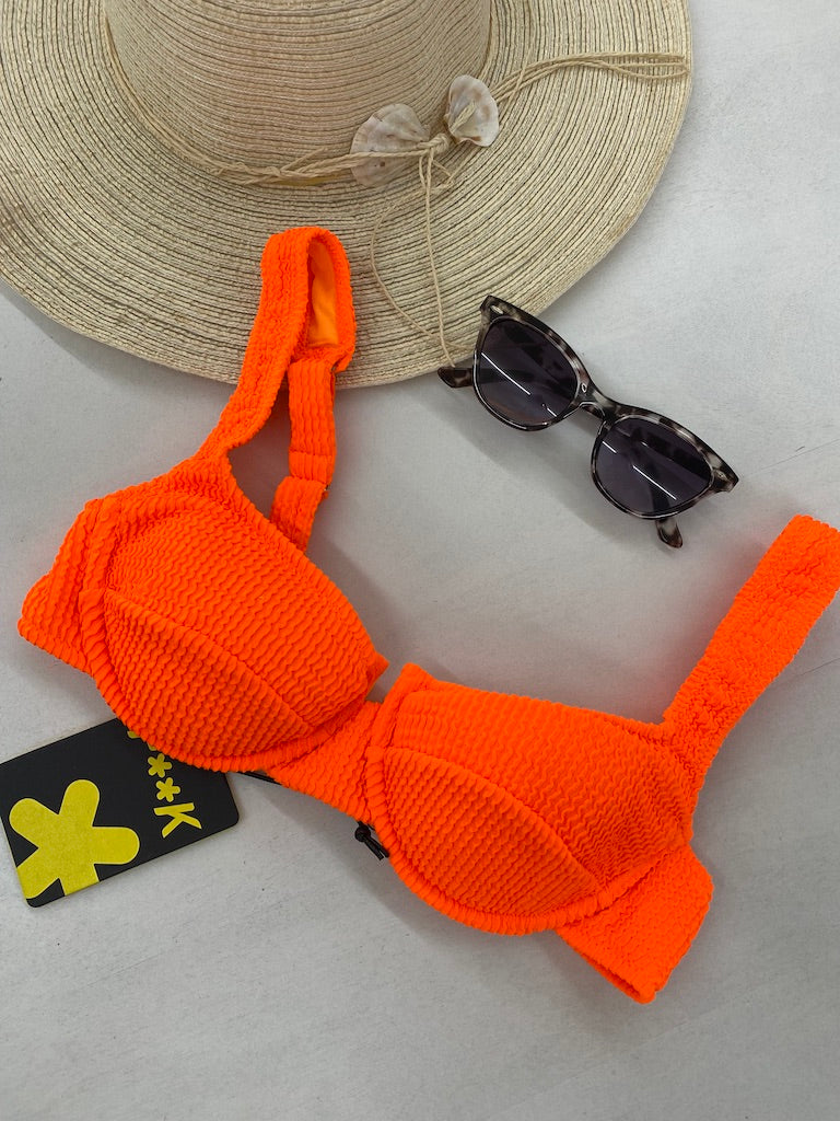 Reggiseno con Ferretto Donna F**K Arancio Fluo 1202FO