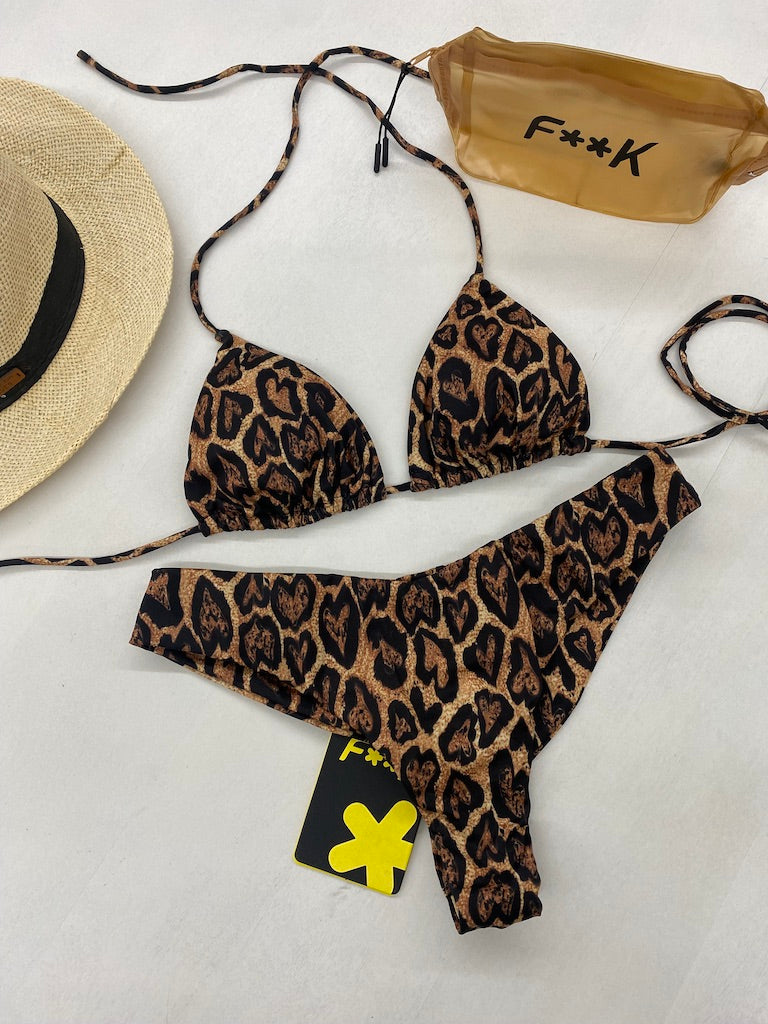 Bikini Donna F**K Triangolo con Slip Americano Fisso Fantasia 2100-X26