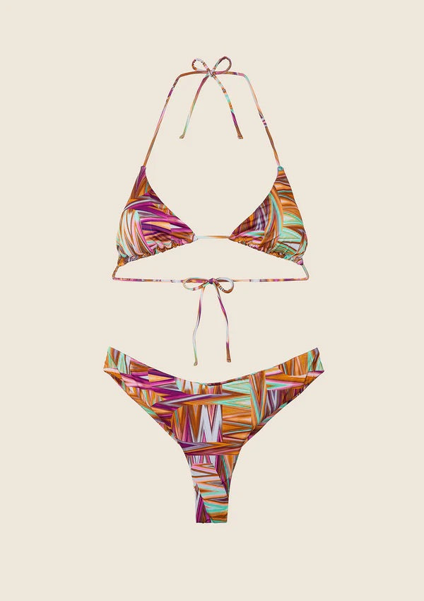 Bikini Donna F**K Triangolo con Slip Americano Fisso Fantasia 2114X07