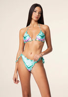 Bikini Donna F**K Triangolo con Slip Regolabile Fantasia 2214X10