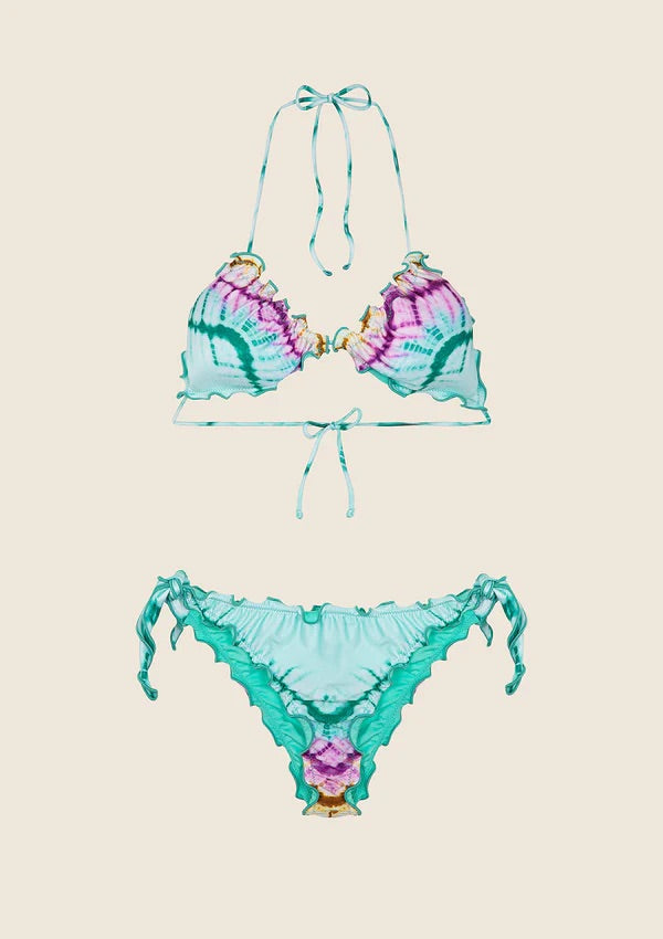 Bikini Donna F**K Triangolo con Slip Regolabile Fantasia 2214X10