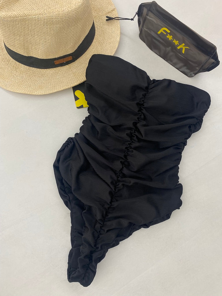 Monokini con Drappeggio Donna F**K Nero 1930BK