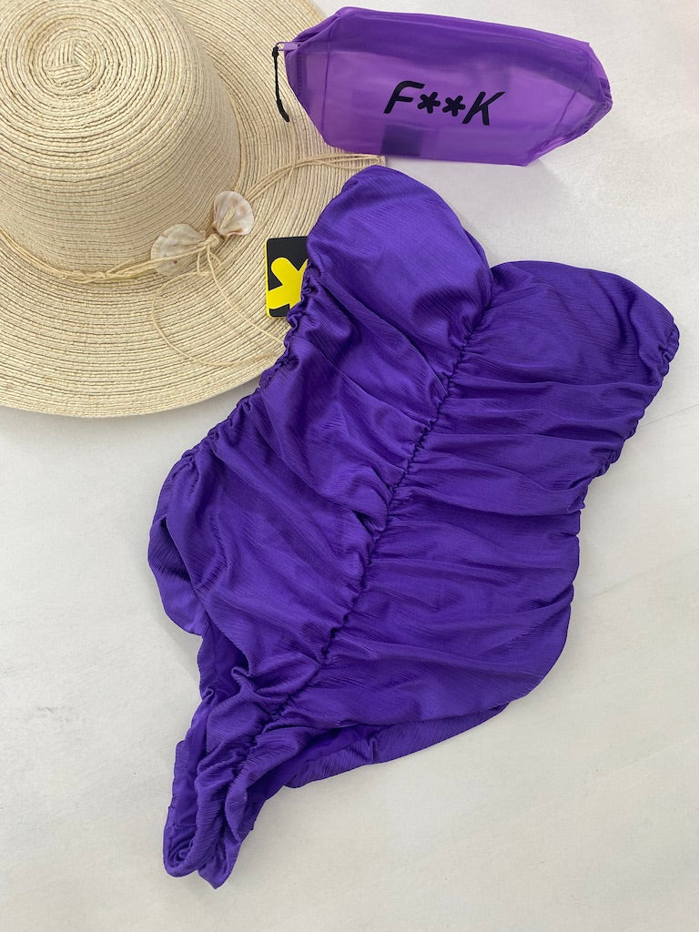 Monokini con Drappeggio Donna F**K Viola 1930PR