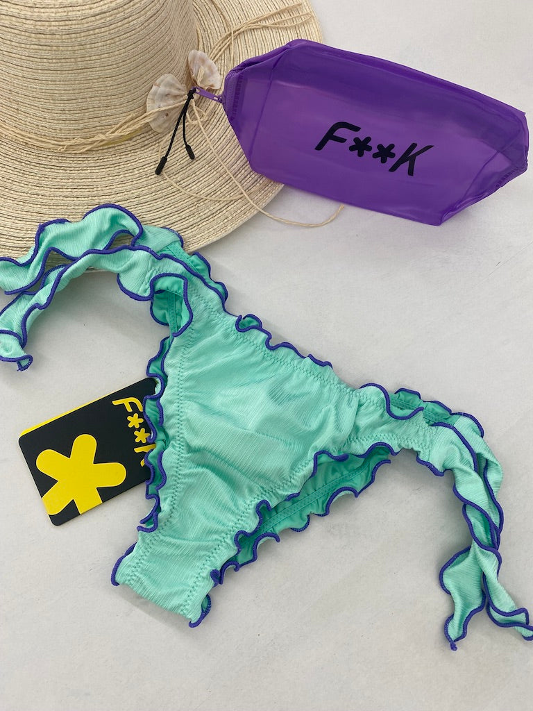 Slip Brasiliano con Nodi Frou Frou Donna F**K Acquamarina 1925AQ