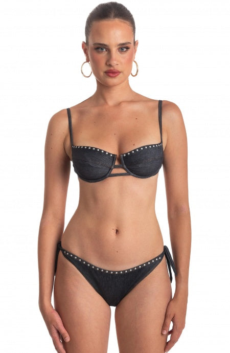 Bikini Pin Up Stars Balconcino con Ferretto Jeans Borchie 