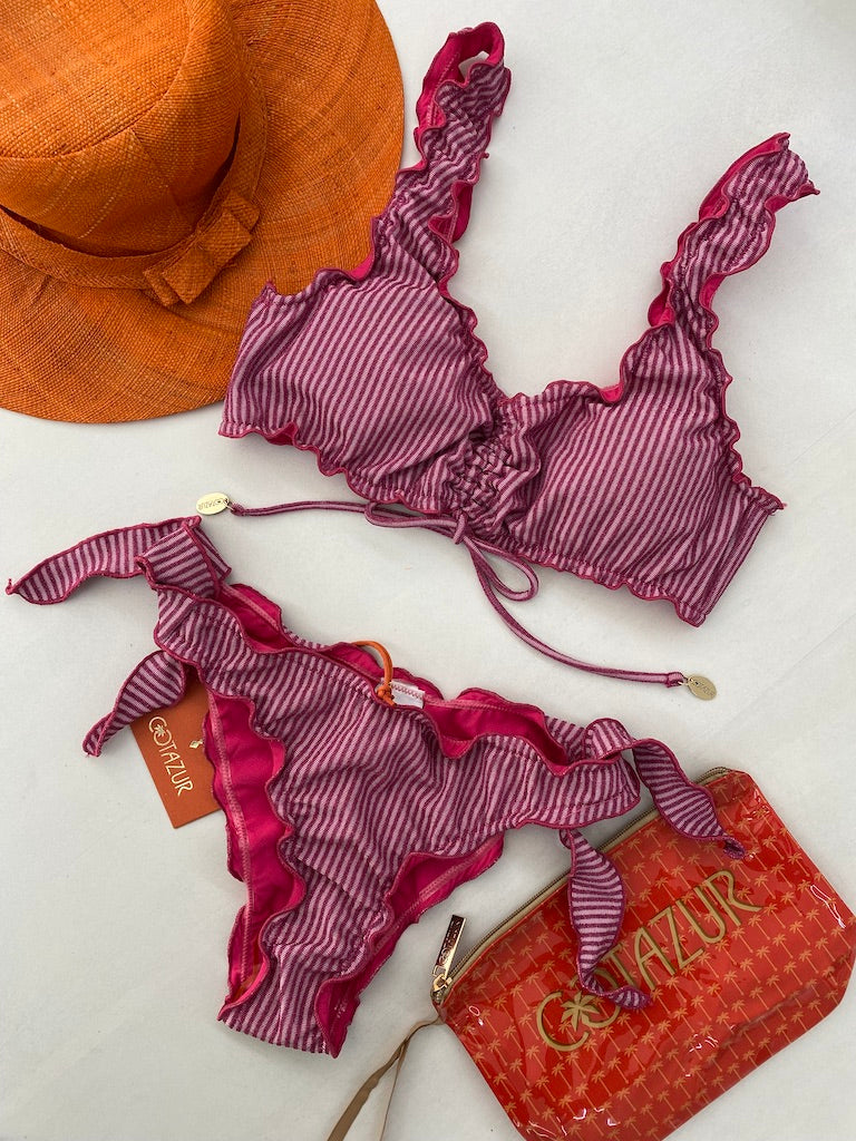 Bikini Bralette Cotazur Fantasia a Righe In Lurex 