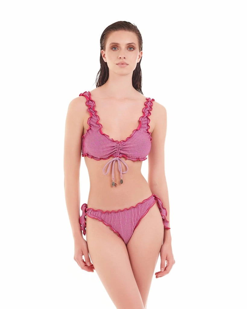Bikini Bralette Cotazur Fantasia a Righe In Lurex 