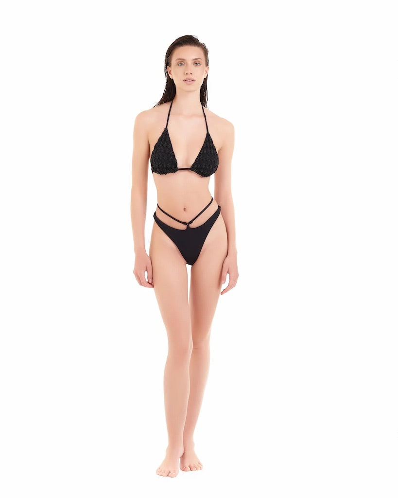 Bikini Triangolo Cotazur in Maglia a Rete Lurex Nero BKCA0001
