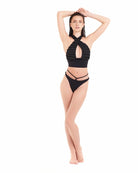 Crop Top Cotazur in Maglia Lurex a Rete Nero CNCA0006