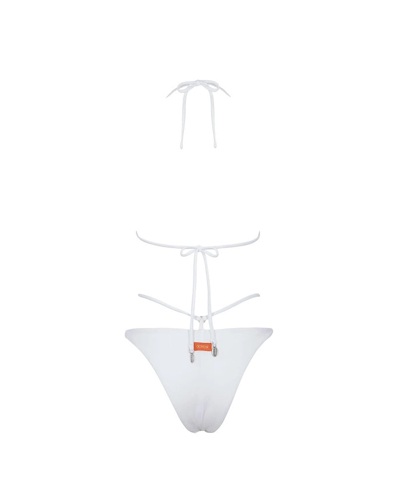 Bikini Triangolo Cotazur in Maglia a Rete Lurex Bianco BKCA0001