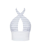 Crop Top Cotazur in Maglia Lurex a Rete Bianco CNCA0006